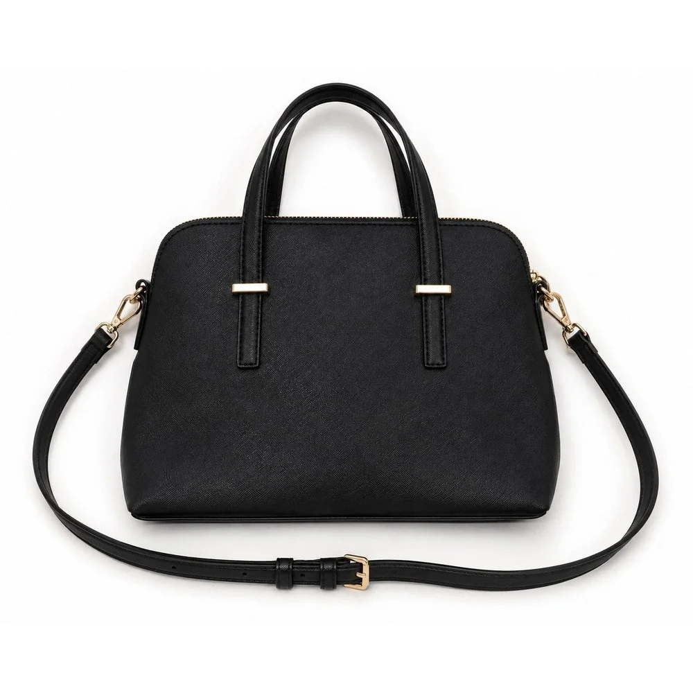 Kate Spade Black Saffiano Leather Cedar Street Maise Satchel Crossbody Bag
